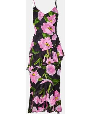 AX Paris And Floral Print Ruffle Strappy Midi Dress - Black