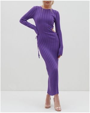 Pretty Lavish Dahlia Maxi Knitted Jumper Dress - Purple