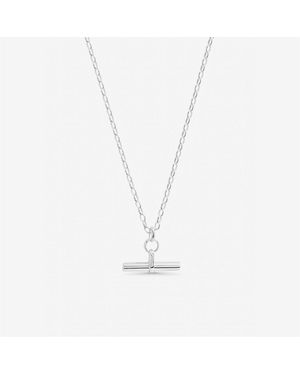 Inicio Sterling Plated T-Bar Pendant - White