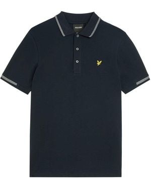 Lyle & Scott Tipped Cotton Short Sleeve Polo Shirt - Blue