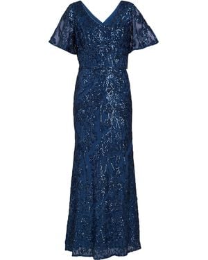 Gina Bacconi Jeselle A-Line Sequin Maxi Dress - Blue