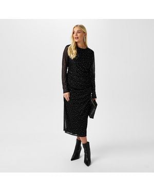Biba Sequin Mesh Dress - Black