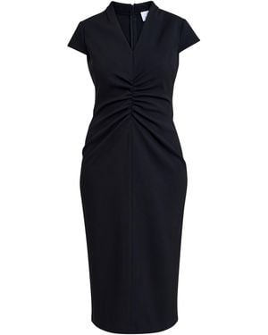 Gina Bacconi Maurine Ruched Midi Bodycon Dress - Blue
