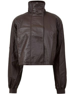 Mars the Label Faye Funnel-Neck Fleece Teddy Coat - Brown