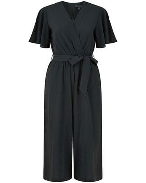 Mela London Wrap Angel Sleeve Jumpsuit - Black