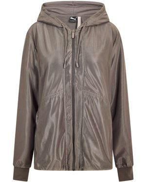 PUMA Mesh Hooded Jacket - Brown