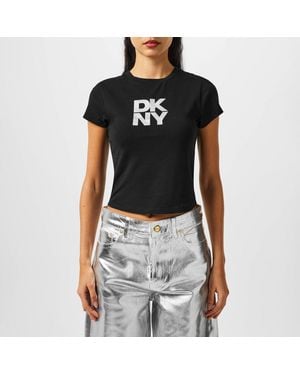 DKNY Logo Crop Top - Black
