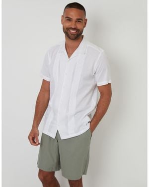 Threadbare Urmston Short-Sleeve Bowling Shirt - White