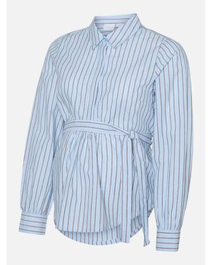 Mama.licious Mama Long-Sleeve Patterned Shirt - Blue