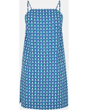 Lacoste Print Athletic-Inspired Mini Dress - Blue