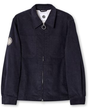 Pretty Green Prestwich Cord Textured Overshirt - Blue