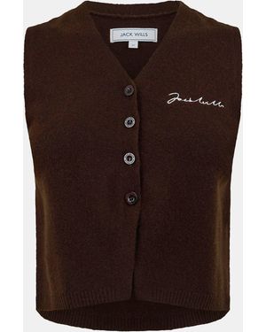 Jack Wills Knitted Jumper Vest - Brown