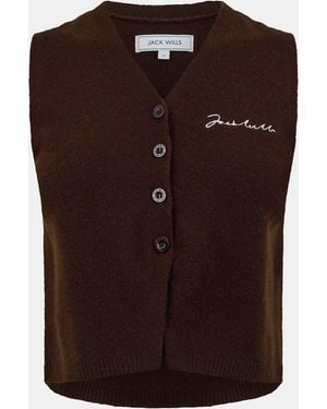 Jack Wills Knitted Jumper Vest - Brown