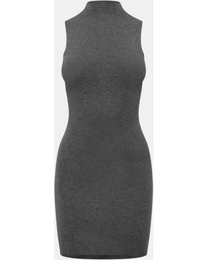 Jack Wills High Neck Mini Knitted Jumper Dress - Grey