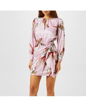 Marella Floral Tie Waist Mini Dress - Pink