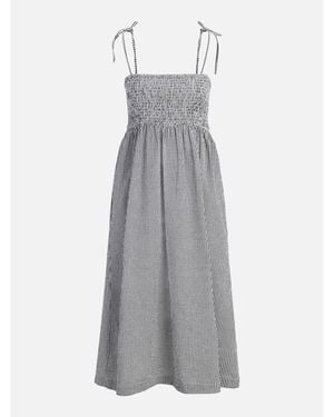 JJXX Seersucker Smock Dress - Grey