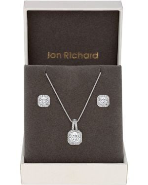 Jon Richard Plated Crystal Matching Set - Grey