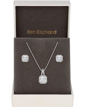 Jon Richard Plated Crystal Matching Set - Grey