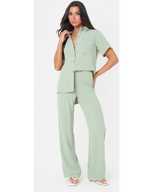 I Saw It First Soft Crepe Short Sleeve Shirt - Green