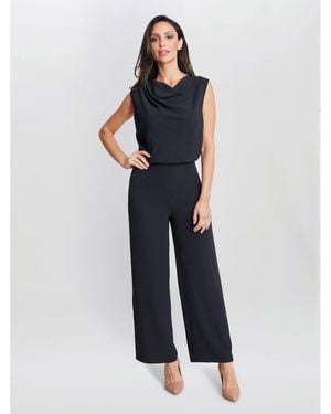 Gina Bacconi Anaya Crepe Jumpsuit - Blue