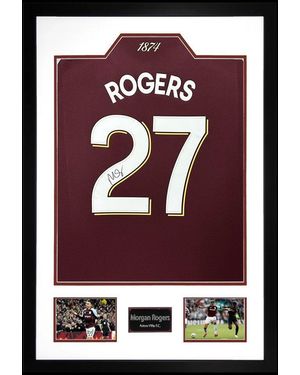 The Fan Cave Morgan Rogers Signed Astonvilla Euro Shirt Premium - Black