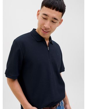 Jack & Jones Austin Zip Polo - Blue