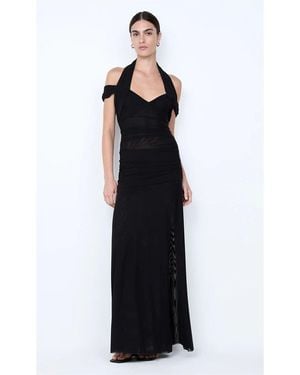 Bec & Bridge Winnie Halter Neck Mesh Maxi Dress - Black