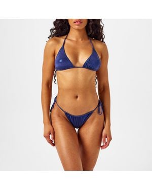 Norma Kamali Jason Bikini Bottoms - Blue