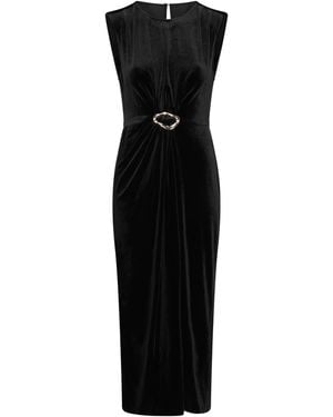 Gina Bacconi Claudine Velvet Midi Dress - Black