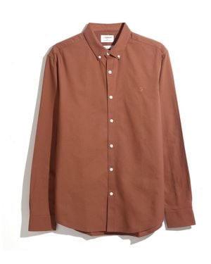 Farah Oxford Long Sleeve Shirt - Brown