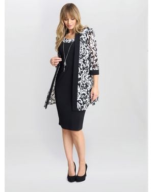 Gina Bacconi Noella Printed Dress And Jacket - Blue