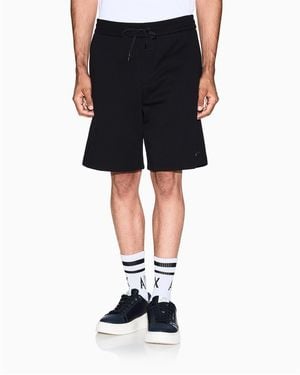 ARMANI EXCHANGE Fleece Jogger Shorts - Black