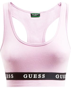 Guess Core Stripe Logo Bra - Pink