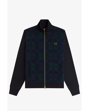 Fred Perry Tartan Tracksuit Top - Blue