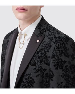 Twisted Tailor Fleet Skinny Fit Flocked Jacket - Black
