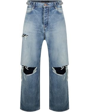 Balenciaga Baggy Ripped Jeans - Blue