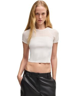 HUGO Slevetta Knitted Top - White