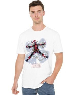Deadpool Marvel Christmas Snow Angel T-Shirt - White