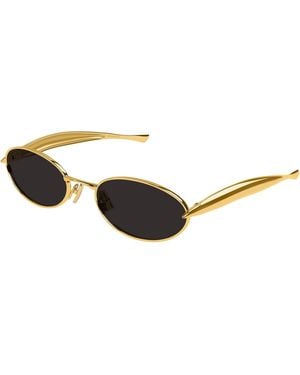 Bottega Veneta Oval Sunglasses - Metallic