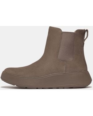 Fitflop F-Mode Suede Flatform Chelsea Boots - Brown