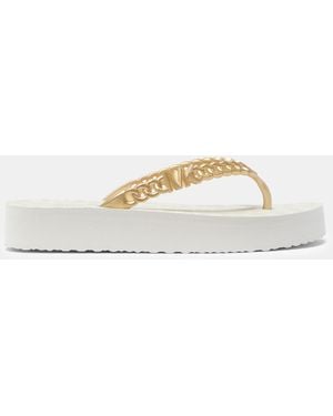 MICHAEL Michael Kors Zaza Platform Flip Flops - Natural