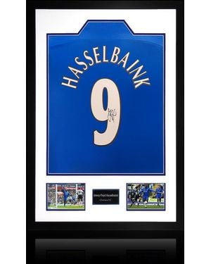The Fan Cave Jimmy Floyd Hasselbaink Signed Chelsea Shirt Premi - Blue