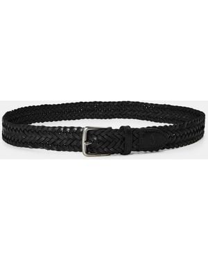 Polo Ralph Lauren Smooth Weave Leather Belt - Black