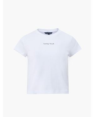 French Connection Slogan Baby Tee - White