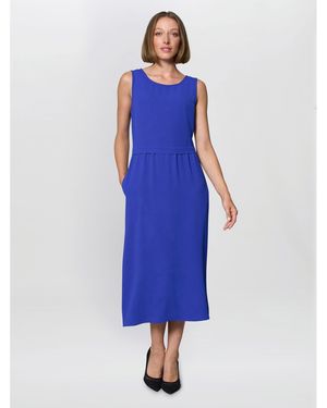 Gina Bacconi Xena Sleeveless Midi Dress - Blue