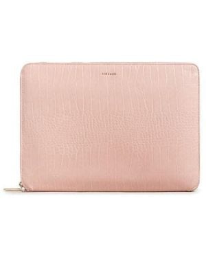 Ted Baker S Stila Croc 15 Inch Laptop Pouch Pl Pink One Size