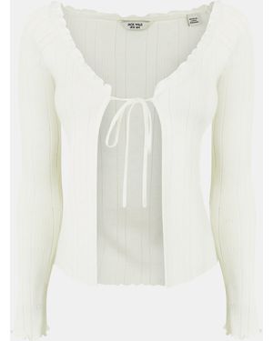 Jack Wills Pointelle Cardigan - White