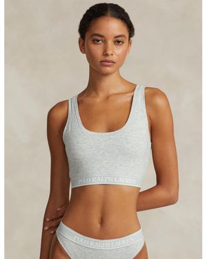 Polo Ralph Lauren Cotton Non-Wired Scoop Bralette - Grey