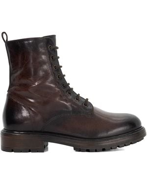 Dune Patley Flat Ankle Boots - Brown