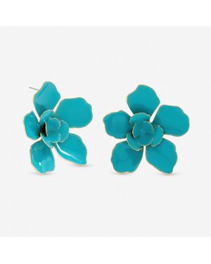 Mood Statement Flower Earrings - Blue